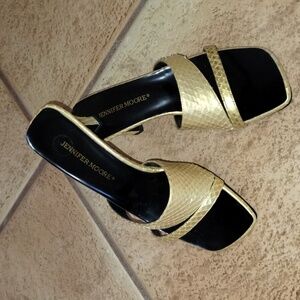 Gold Leather Mules
